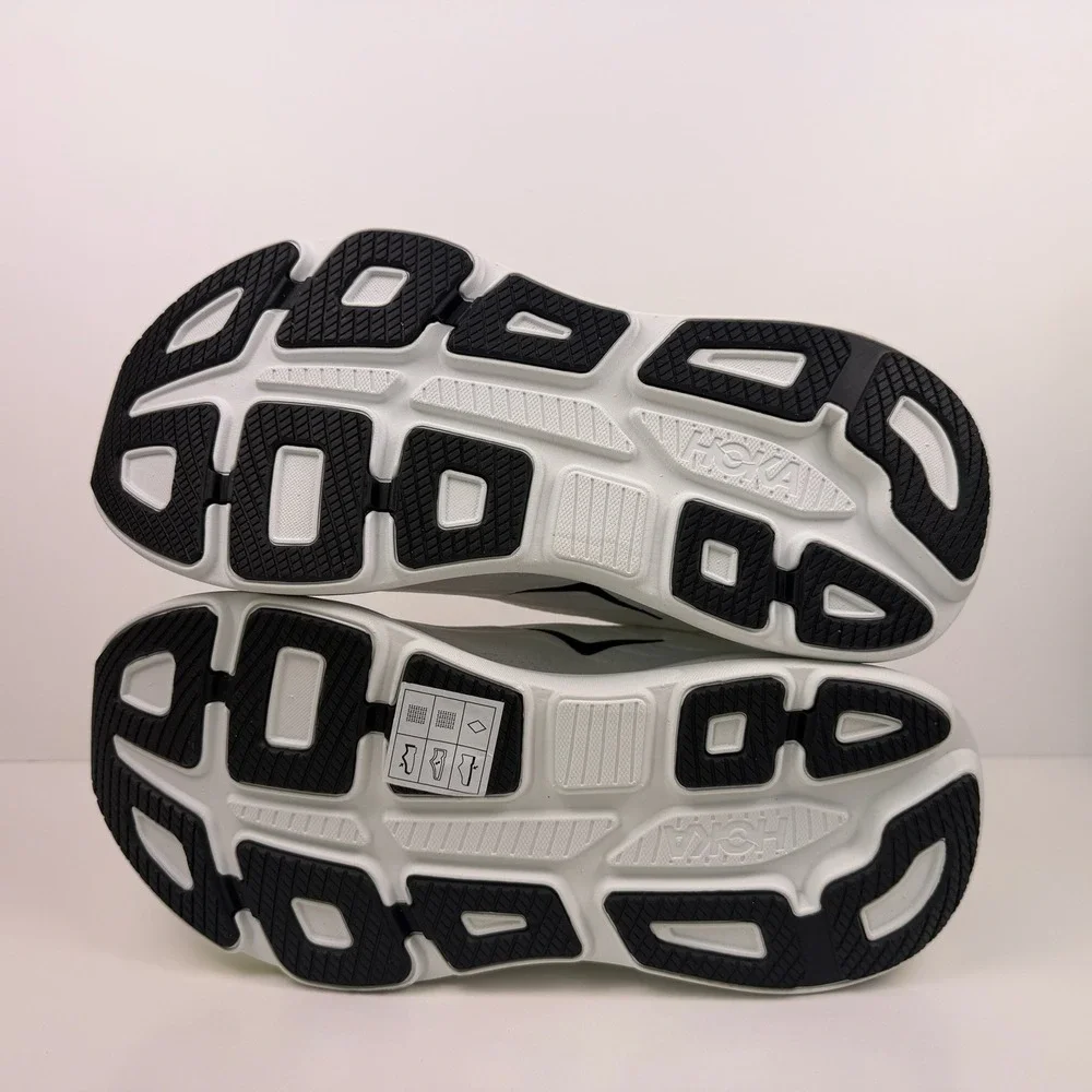 Hoka One One Bondi 9 Running Shoe Men Sz 10 White/Black 1162011 FLCK Sample
